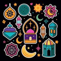 Ramadan Essentials Icon Set vector