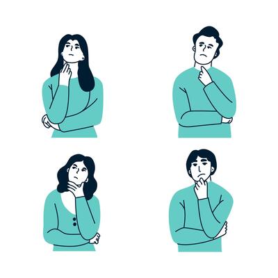 person is thinking flat illustration