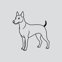 A DOG In A Line Drawing Standing vector