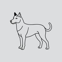 A DOG Head In A Line Drawing White Background vector