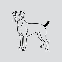 A DOG In A Line Drawing With White Background n vector