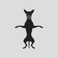 A DOG In A Line Drawing With Standing Dogi vector