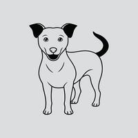 A DOG In A Line Draw White Background vector