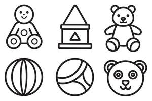 Set of toy icon on white background. vector