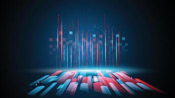 Abstract technology background Hi-tech communication concept, technology, digital business, innovation, science fiction scene illustration with copy-space. vector