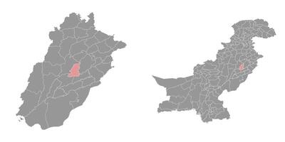 Toba Tek Singh district map, administrative division of Pakistan. illustration. vector