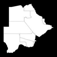 Botswana map with administrative divisions. vector