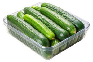 Fresh Green Cucumbers in Package png