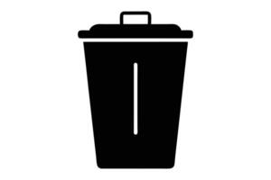 Trash can silhouette icon isolated on white background vector