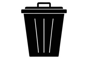 Trash can silhouette icon isolated on white background vector
