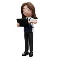Store clerk using a tablet for orders or inventory tasks. png