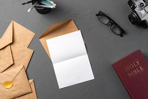 planning travel and wanderlust, summer vacation concept list with space for text. photo