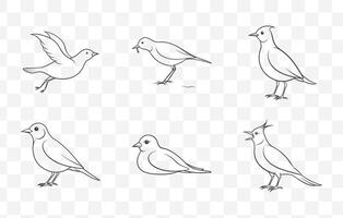 Lark Line Art Set Collection of Elegant and Detailed Designs for Creative Projects vector