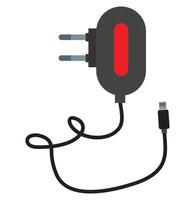 A flat icon of a black and red plug vector