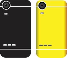 Two different colored cell phones with the same design vector