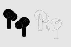 An image of two earbuds on a white background vector