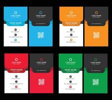 A set of business cards with different colors vector