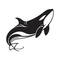 a black silhouette single line dolphin with white background image vector