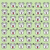 Puppy Paw Prints and Faces as a Pattern vector
