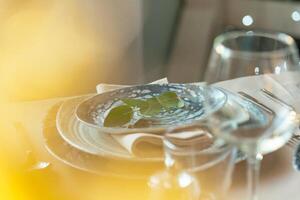 Blurred picture of an elegant table setting photo