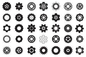 Gear wheel icon set. Setting symbols vector