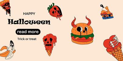Web page design template. Halloween. vector