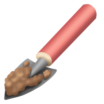 cazzuola, quale è un' piccolo palmare attrezzo Usato per scavando, applicando, livellamento, o in movimento piccolo importi di Materiale png