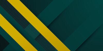 Abstract 3D overlap background design with dark green and yellow combination papercut background. vector