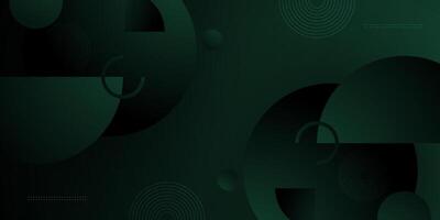 Abstract geometric background with dark green color design background. Simple overlap circle pattern element. vector