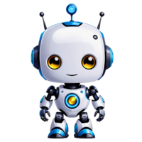 Adorable cartoon robot with bright yellow eyes, perfect for kids. Ideal for your creative projects that want to feature a friendly and energetic robot character. png
