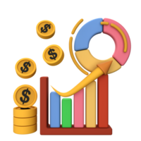 3D Icon Business Chart Object png