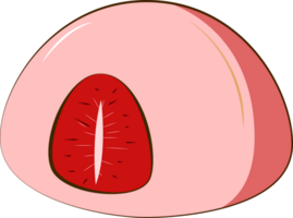 Strawberry mochi illustration png