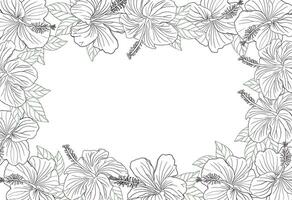 Hibiskus flower wreath vector