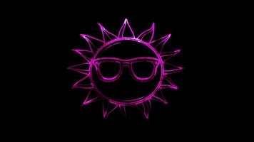 Neon frame effect, Sun Frame with Sunglasses A sun-shaped frame with playful sunglasses on the rays. video