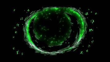 Neon frame effect, Oval Frame with Stars and Moon on black background video