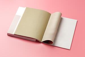 A Collection of Blank Papers Stacked on a Pink Surface for Creative Projects photo