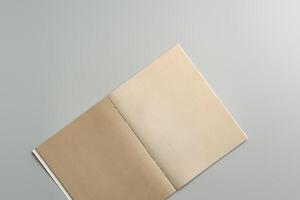 Open Blank Notebook on Minimalist Desk Surface in Soft Natural Light During Daytime photo