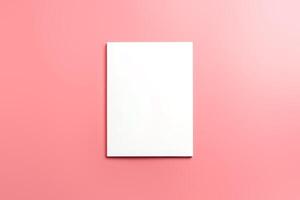 A Collection of Blank Papers Stacked on a Pink Surface for Creative Projects photo