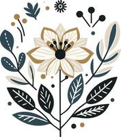 A hand drawn abstract seamless pattern wildflower flat icon Spring floral design vector