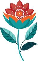 Modern abstract folk boho single isolated flowers Design vector