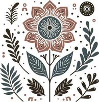 A hand drawn abstract seamless pattern wildflower flat icon Spring floral design vector