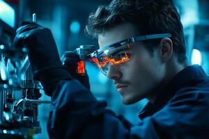 Smart glasses with augmented reality overlays enhancing everyday tasks with digital insights. AI generate photo