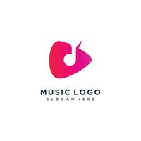 Music logo with moon creative element design concept idea vector