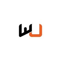 Alphabet Initials logo UW, WU, W and U vector