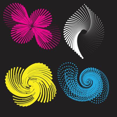 dotted spiral vortex design , modern,