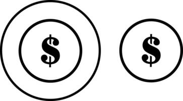 The dollar coin icon.The icon of the money coin. dollar coin icon, isolated on a transparent background. vector