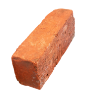 Side view of old red or orange brick isolated in file format png
