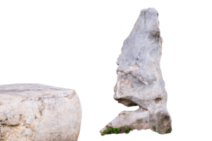 Rock stones on isolated background. Blurry Rocky podium stage for Product Display. Nature Rock cliff element with clipping path. png