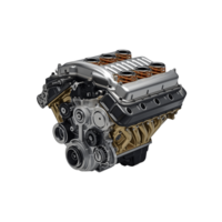 3D rendering of an automotive V8 engine png