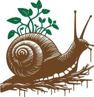 Cute Slow moving snail vector